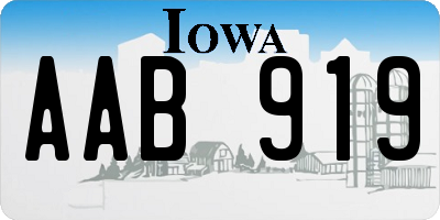 IA license plate AAB919