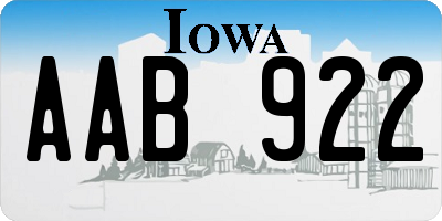 IA license plate AAB922