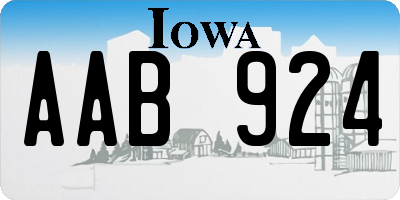 IA license plate AAB924