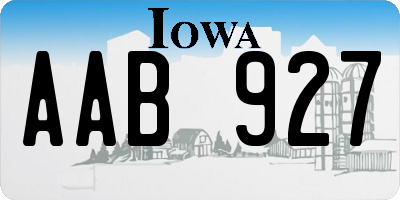 IA license plate AAB927