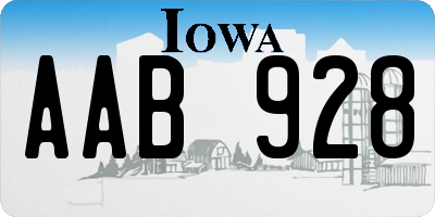 IA license plate AAB928