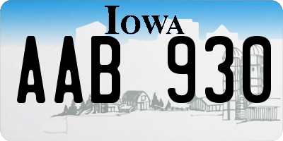 IA license plate AAB930