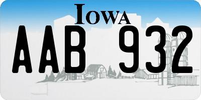 IA license plate AAB932