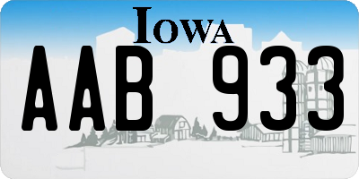 IA license plate AAB933