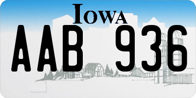 IA license plate AAB936