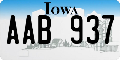 IA license plate AAB937