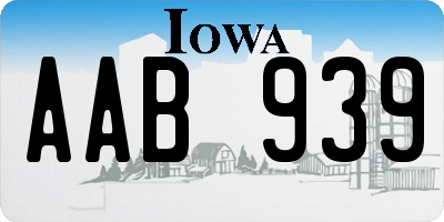 IA license plate AAB939