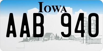 IA license plate AAB940