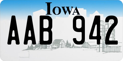 IA license plate AAB942