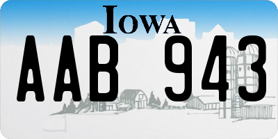 IA license plate AAB943