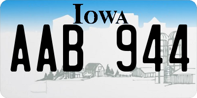 IA license plate AAB944