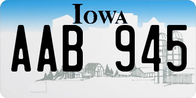 IA license plate AAB945