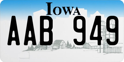 IA license plate AAB949