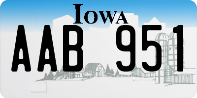 IA license plate AAB951