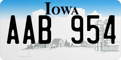 IA license plate AAB954