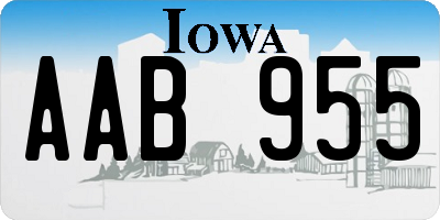 IA license plate AAB955