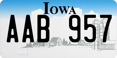 IA license plate AAB957