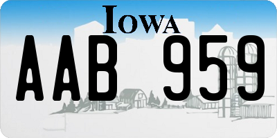 IA license plate AAB959