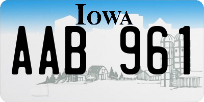 IA license plate AAB961