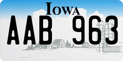 IA license plate AAB963