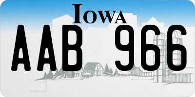 IA license plate AAB966