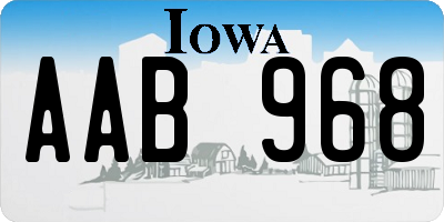 IA license plate AAB968