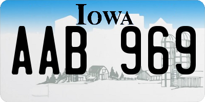 IA license plate AAB969