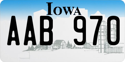 IA license plate AAB970