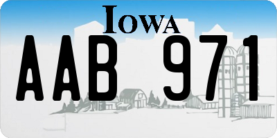 IA license plate AAB971