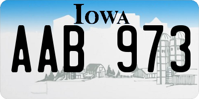 IA license plate AAB973