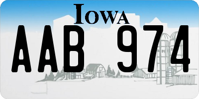 IA license plate AAB974