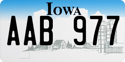 IA license plate AAB977