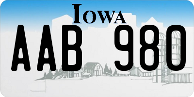 IA license plate AAB980