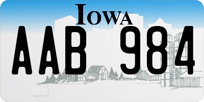 IA license plate AAB984