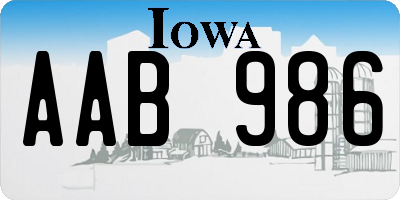 IA license plate AAB986