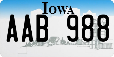 IA license plate AAB988