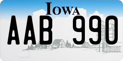 IA license plate AAB990