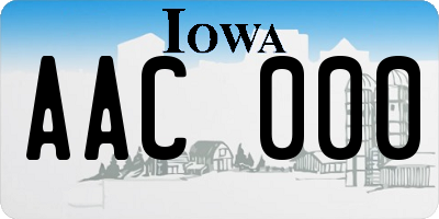 IA license plate AAC000