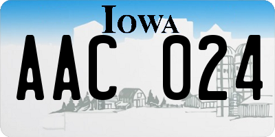 IA license plate AAC024