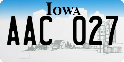 IA license plate AAC027