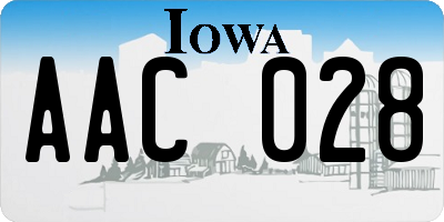 IA license plate AAC028