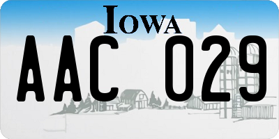 IA license plate AAC029