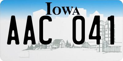 IA license plate AAC041