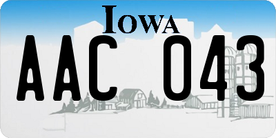 IA license plate AAC043