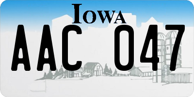 IA license plate AAC047