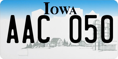 IA license plate AAC050