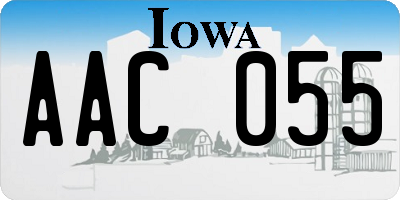 IA license plate AAC055