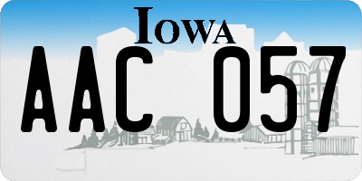 IA license plate AAC057