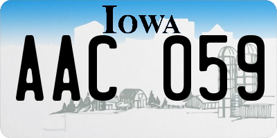 IA license plate AAC059