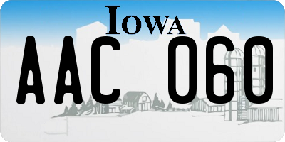 IA license plate AAC060